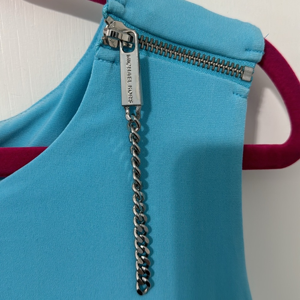 Michael Kors 1X blue tank with silver zipper details - Picture 12 of 15